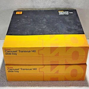 Two Kodak Carousel Transvue 140 Projector Slide Tray. A Set Of 2, Original Boxes - Picture 1 of 11