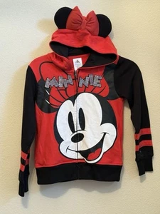 Disney Red and Black Minnie Mouse Sweatshirt Girls size 7 EUC - Picture 1 of 5