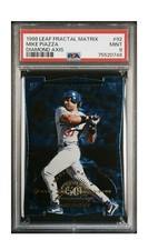 1998 Leaf MIKE PIAZZA Fractal Matrix Diamond Axis 50/50 PSA 9 #92 POP 1 Rare
