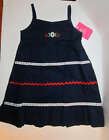 Faded Glory Girl size 5 Navy Blue Red White Embroidered Sleeveless dress NWT