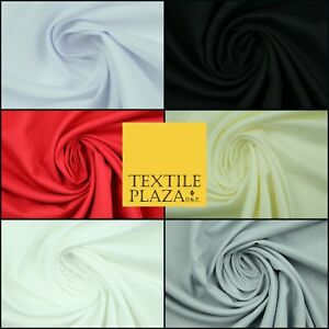 70M ROLL Plain Smooth 100% Polyester 230cm EXTRA WIDE Sheeting Fabric 6 COLOURS