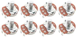 8 Pack 50K Ohms Potentiometer, 1/2W, Panel Mount, Single Turn, Round Shaft - Picture 1 of 5
