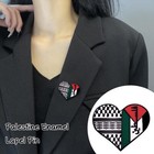 Palestine Palestinian Flag Pins Badge Lapel Free Palestine Heart-Shaped Brooch