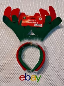 2 Pack Rudolph Ear Horn Deer Reindeer Christmas Headband hair band Antlers Bells - Picture 1 of 3