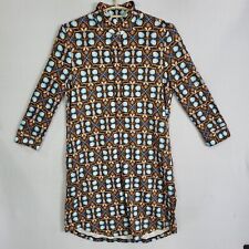 J McLaughlin Berlin Shirt Dress Women Catalina M Retro Floral High Neck Button
