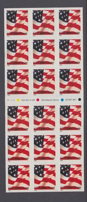 US #3625a Flag First Class (37c) Complete ATM Booklet of 18 Mint Never Hinged - Image 1 of 2