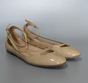 VALENTINO GARAVANI Rockstud Beige Sling Back Ballerina Flats Size 38 EU/8 US - Picture 1 of 14