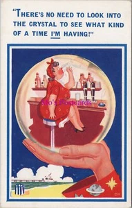 Comic Postcard - Crystal Ball, Pub, Alcohol, Seaside Humour. Posted - RS38023 - Picture 1 of 2