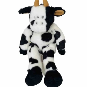 Vintage Build A Bear Cow Plush 18" White with Black Holstein Cow Stuffed Animal - Picture 1 of 12