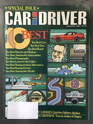 CAR AND DRIVER MAGAZINE-JANUARY 1983-SPECIAL ISSUE/10 BEST-BMW 3 SERIES-TOYOTA - Image 1 of 3