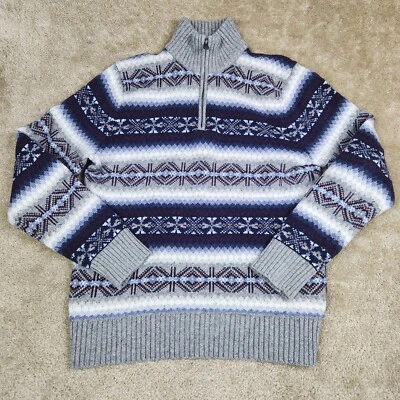 Tommy Hilfiger Sweater Mens Sz M Luxury Wool Blend Fair Isle Chunky Heavy A858 - Image 1 of 4