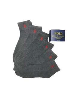 Polo Ralph Lauren sportliche 6 Paar tief geschnittene Herrensocken grau mit rotem Pony - Bild 1 von 2