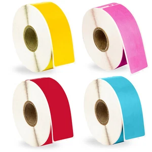DYMO LW 30252 Address Labels - 12 Rolls - 3 each of YELLOW PINK RED BLUE - FAST - Picture 1 of 8