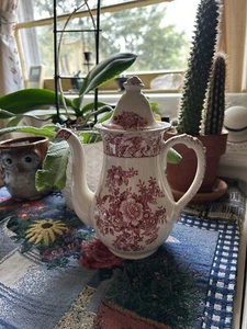 Mason’s Stratford Kaffeekanne, rot Transferware - Bild 1 von 5
