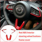 Red ABS Interior Steering Wheel Buttons Frame Cover for  3  6 -4 -55404