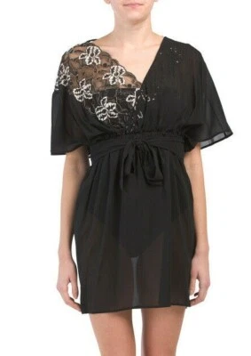 LA PERLA MAGIC Italy Silk Leavers Beach Pool Swim Cover-up lace Short Dress New - Image 1 of 4