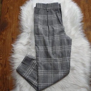 NWT Banana Republic 10 Cropped Dress Pants Ankle Women Size 10 Gray Plaid Career - Picture 1 of 8
