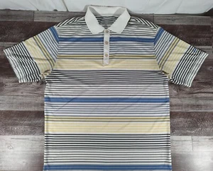 Nike Golf Polo Dri Fit Multi-Color Striped Shirt Men's Size Medium - Picture 1 of 4