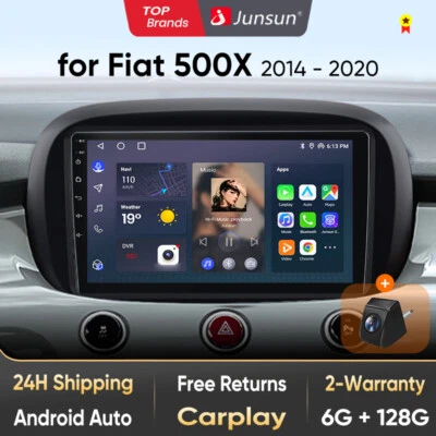 6+128G Für Fiat 500X 2014-2020 Android 13 Autoradio CarPlay Kam Navi RDS BT DE - Bild 1 von 4