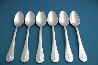 6 Teaspoons Lenox FRENCH PERLE 18/10 Stainless Vietnam NEW 6 1/2"
