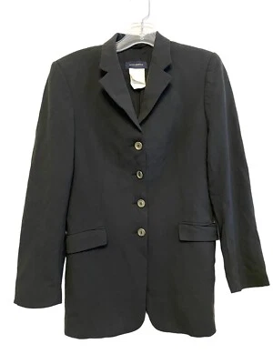 Chaqueta Blazer Piazza Sempione Larga 4 Botones Negra Talla IT 40 Hecha en Italia Bolsillos Foto 1 de 4