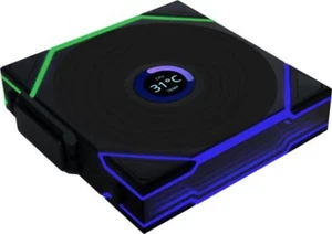 Lian Li UNI FAN TL Ventilateur sans fil LCD, ARGB, PWM - Reverse Blade, 140 mm, Noir - Photo 1/4