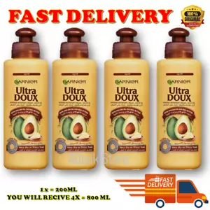 4X Garnier Ultra Doux Avocado Oil Shea Butter Intense Nourishment LeaveIn Cream - Picture 1 of 6