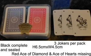 Waddingtons Karten Schwarz Fully Sealed Neu - Red Ace Diamond & Ace Herzen fehlen - Bild 1 von 1