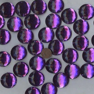 PC30 *** 20 pierres à coudre à facettes acrylique rondes 25mm -  VIOLET - Picture 1 of 1