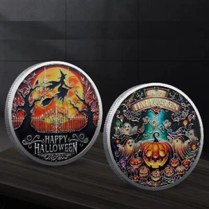 Commemorative Coin Silver Plated Collectible Happy Halloween Pumpkin Halloween - Picture 1 of 10
