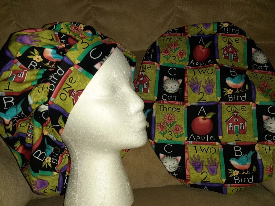 School Days Bouffant Medical Scrub Surgery Hat SIZE MEDIUM - Image 1 of 1