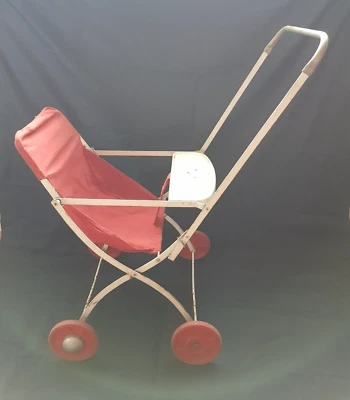 Ancienne Poussette Pliable Jouet pour Poupée Années 1970 - Photo 1/4