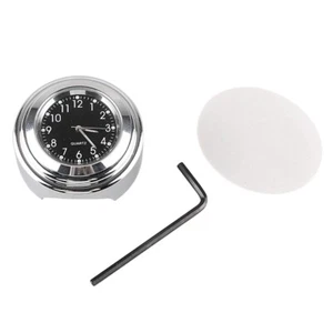 7/8inch Bike Chrome Black Dial Handlebar Waterproof Glow-Watch Clock New - Picture 1 of 5