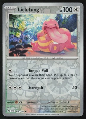 Pokemon Lickitung - 124/162 SV05: Temporal Forces Reverse Holo Pack Fresh - NM - Image 1 of 2