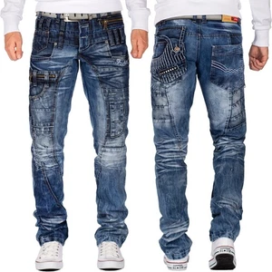 Kosmo Lupo Herren Blue Jeans Regular Fit Unikat Design Kontrastnähte Modern - Bild 1 von 5