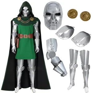 Fantastico costume da battaglia cosplay 4 Doctor Doom armatura verde Halloween - Foto 1 di 29