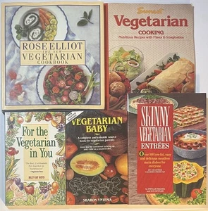 Lot 5 Vegetarian Cookbooks Skinny Cooking Entrees Sunset Baby Rose Elliot - Picture 1 of 11