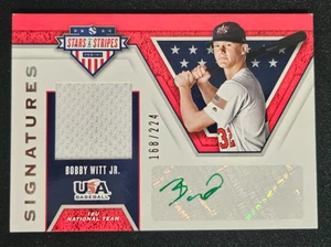 Bobby Witt Jr 2019 Panini Stars & Stripes Signatures Green Ink Patch Auto /224 - Picture 1 of 2