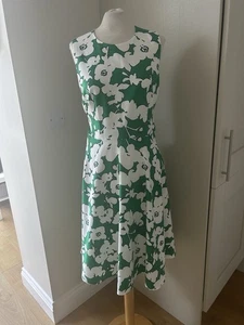 Hobbs Evie Grass Green Floral Print Dress Size Uk 12 Rrp £149 Bnwt - Picture 1 of 6