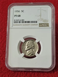 1956 Proof Jefferson Nickel NGC PF 68 #MF-T2491 - Bild 1 von 2