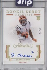JA’MARR CHASE 2021 PANINI FLAWLESS ROOKIE DEBUT SIGNATURES GOLD AUTO RC 19/25
