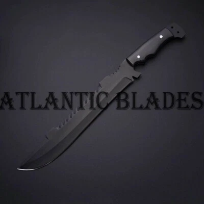 HOJA DE MACHET MACIZA DE ACERO D2 HECHA A MANO PERSONALIZADA CON RECUBRIMIENTO EN POLVO Y MICARTA Foto 1 de 2