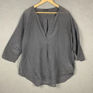 Blusa túnica clásica minimalista manga 3/4 gris talla única CP Shades Top para mujer - Imagen 1 de 12