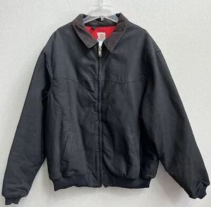 Vintage Black Carhartt Red Blanket Lined 1999 Santa Fe Bomber Jacket 4XL TALL - Picture 1 of 21