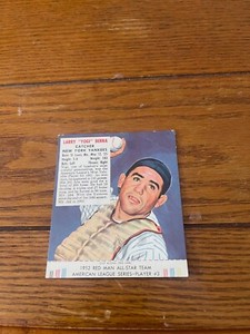 Vintage 1952 RED MAN Tobacco Baseball Card w/ Tab LARRY YOGI BERRA AL #3