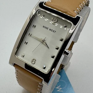 Nine West Quartz Watch Unisex Silver Rectangle Japan Movt Analog New Battery - Picture 1 of 7
