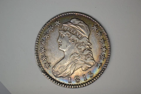 1813 Bust Half Dollar- Nice EF/AU.  Pretty Toning Cover