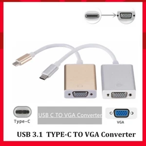 USB 3.1 Type C Male to VGA Female Adapter Converter Cable For Macbook 1080P HDTV - Picture 1 of 13