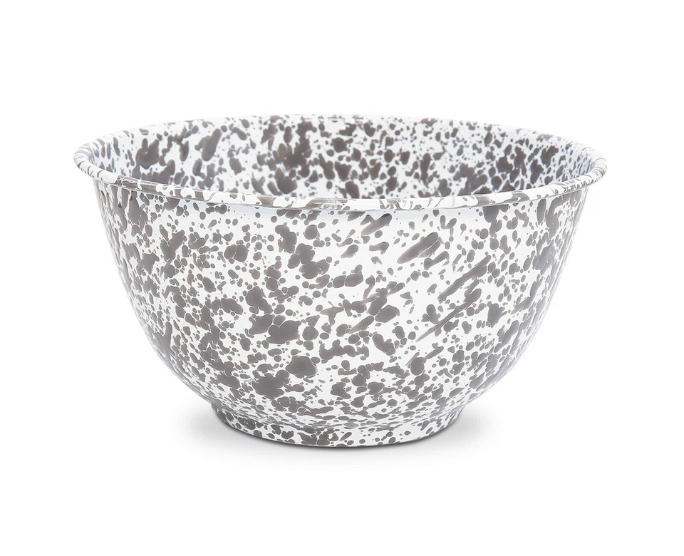 Crow Canyon Marble Enamelware Deep Salad Serving Bowl, 7 Colors Available - Image 1 of 1