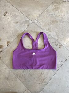 NWOT Adidas ClimaLite Women's Purple and White Sports Bra Powerimpact Sz Medium